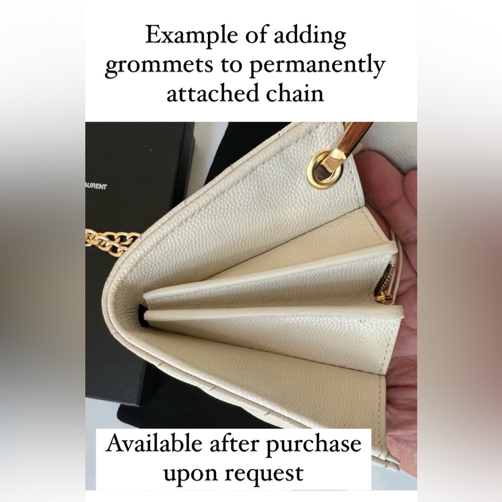 Black Yves Saint Laurent cassandre long flap wallet on chain gold - Picture 17 of 17